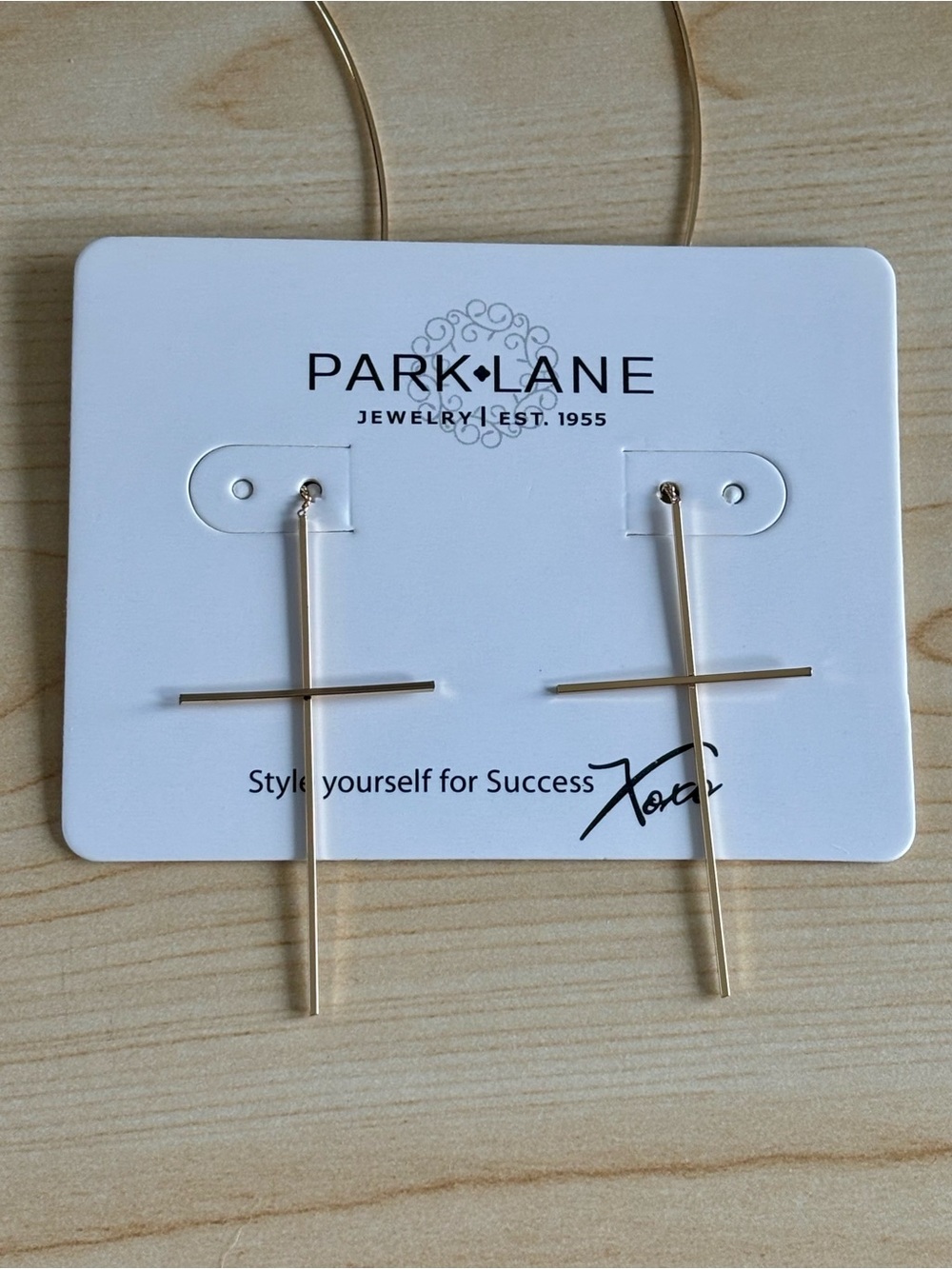Park Lane Cross Threader Earrings Gold